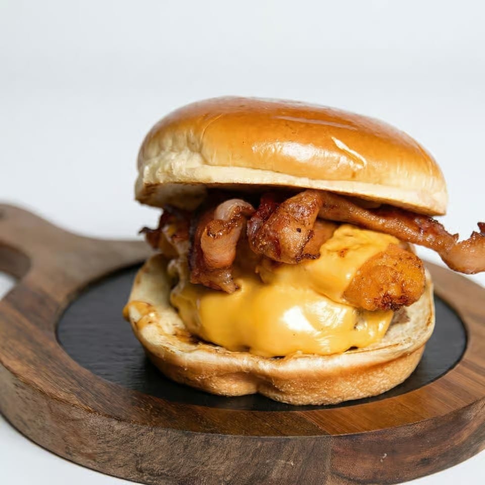 Cheesy Mac Burger.