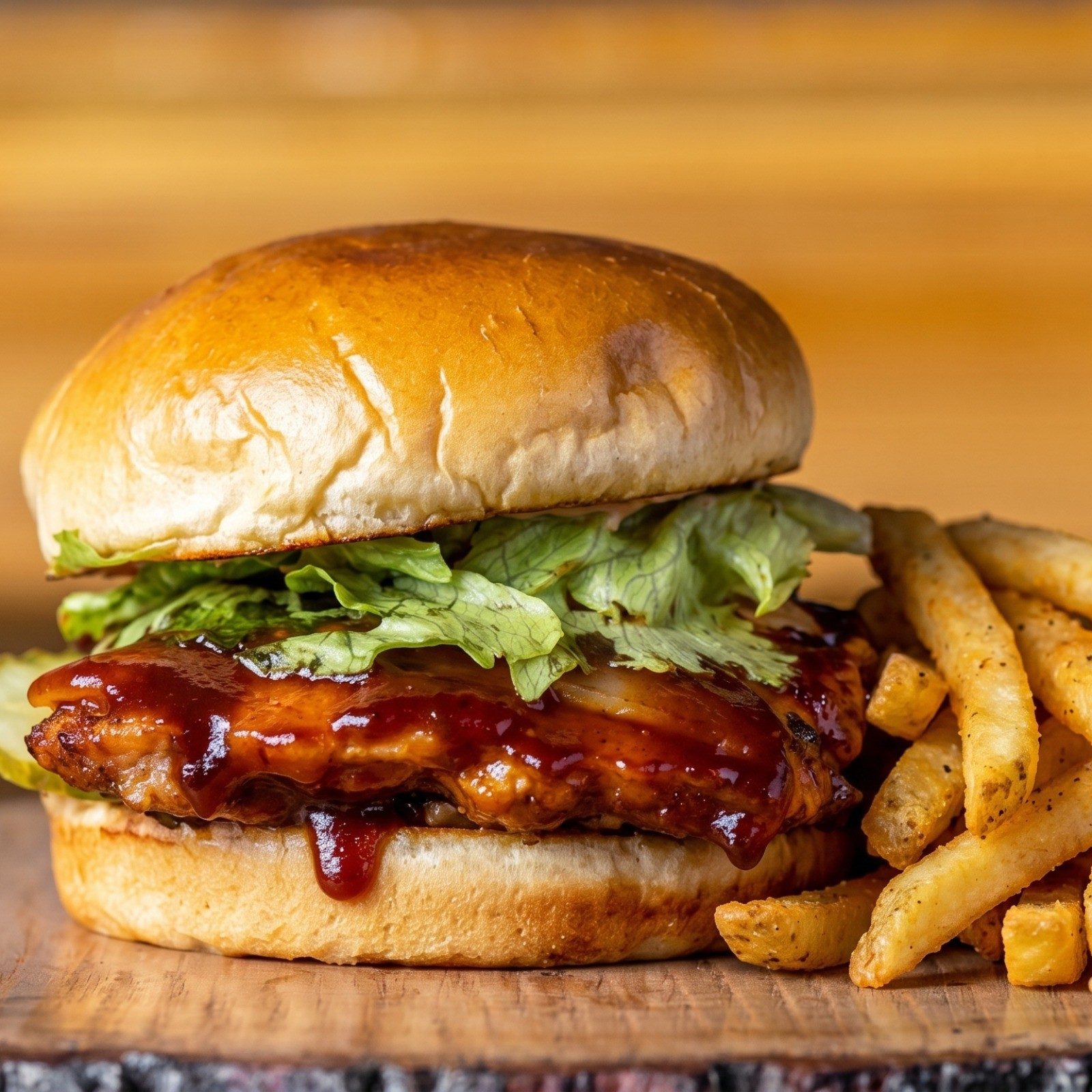 Hawaiian BBQ Salmon Burger.