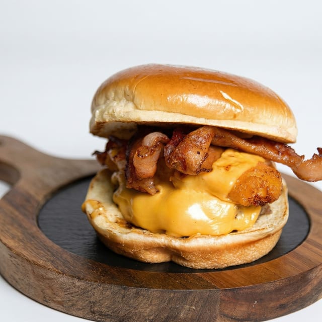 Cheesy Mac Burger.