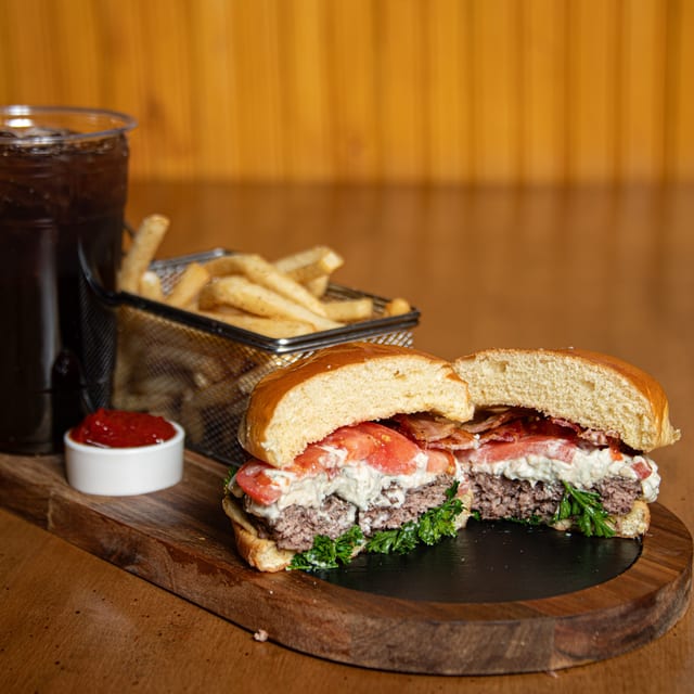 Blue Cheese and Bacon Burger.