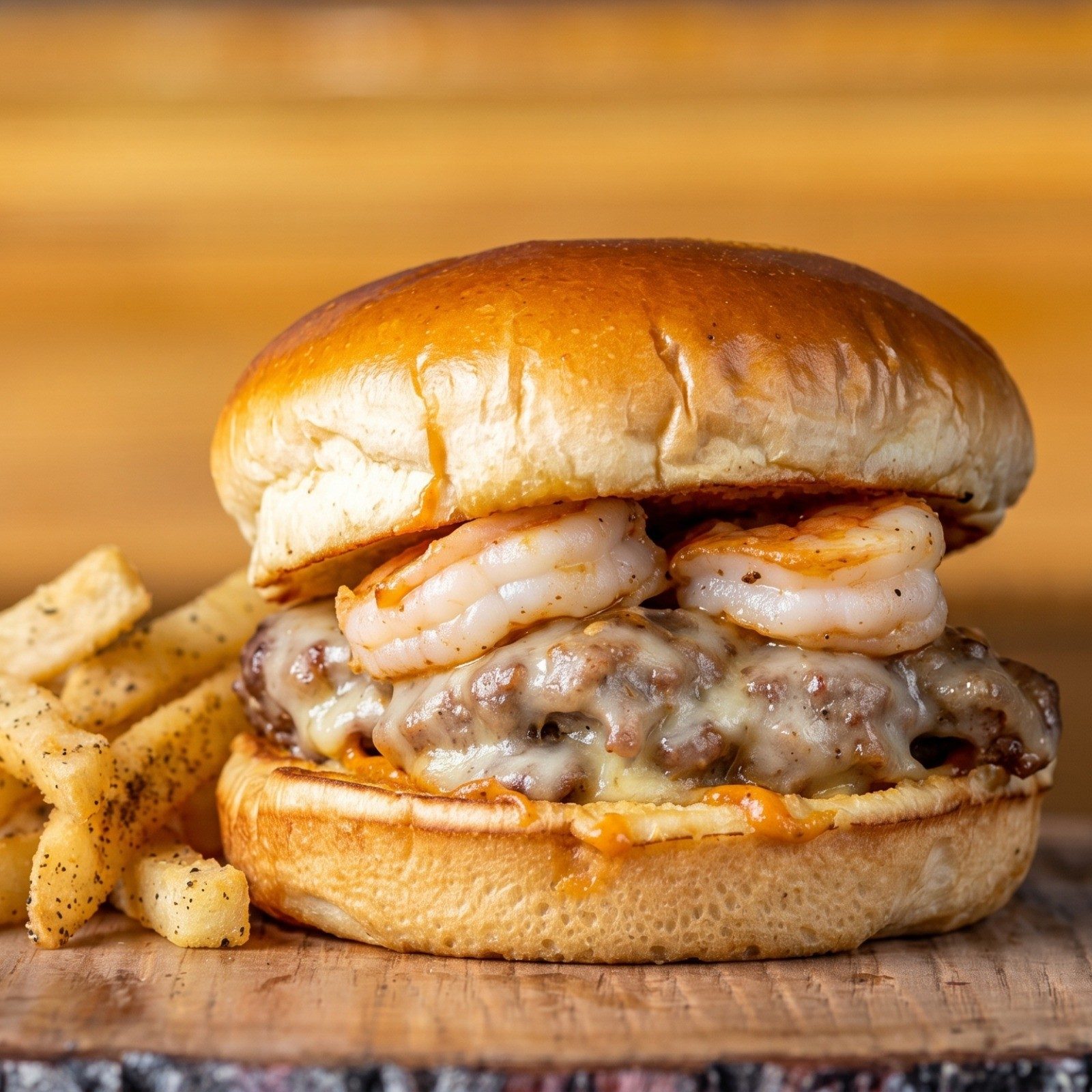 Chorizo Garlic Shrimp Burger.