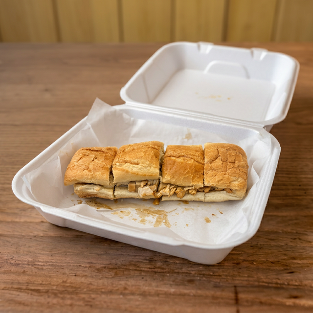 CHICKEN CHEESESTEAK SANDWICH.